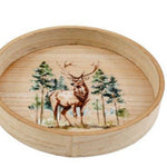 Small Reindeer Wooden Tray - S Reindeer Wooden Tray 25.5CM Sterling Home 1