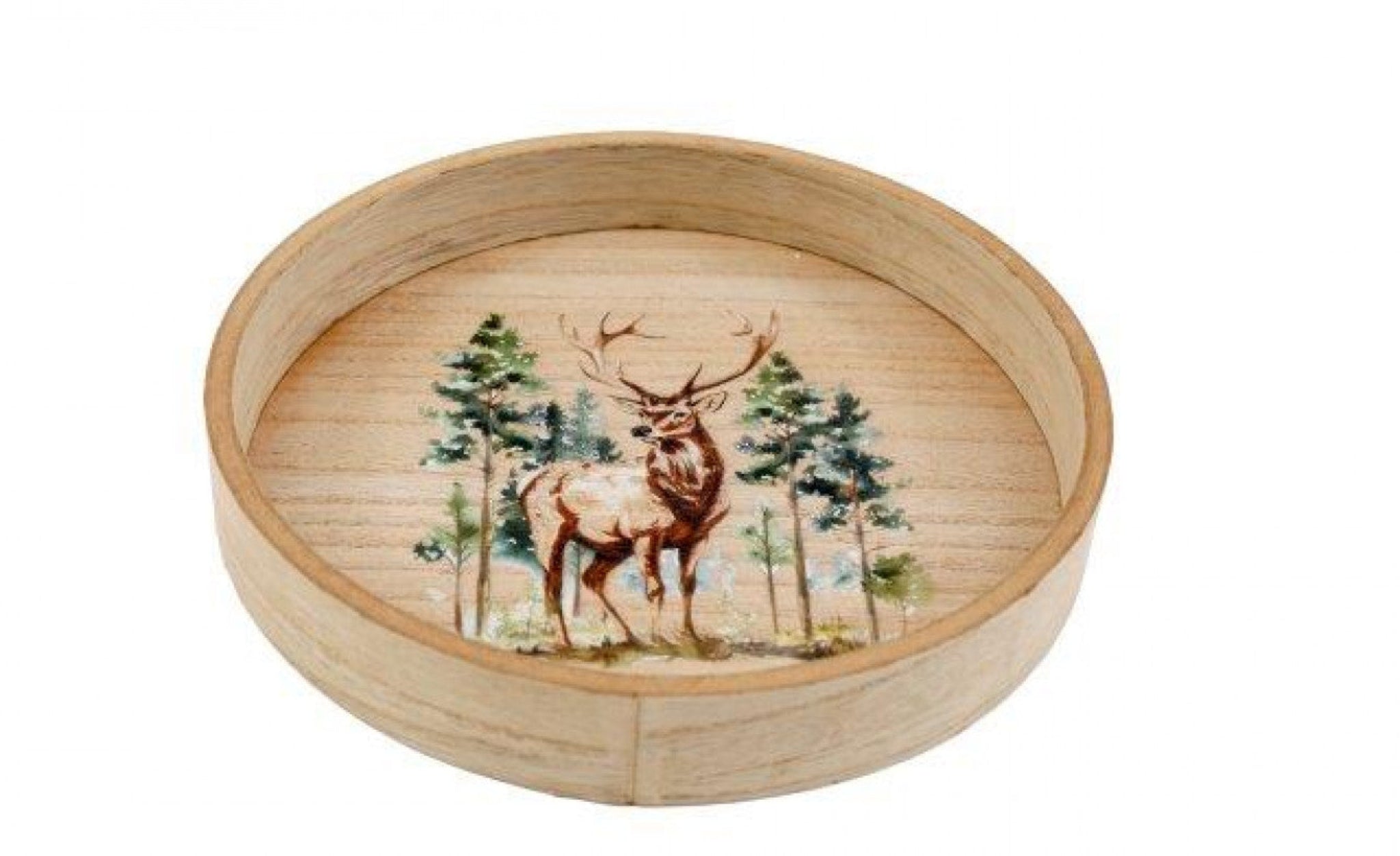 Small Reindeer Wooden Tray - S Reindeer Wooden Tray 25.5CM Sterling Home 1