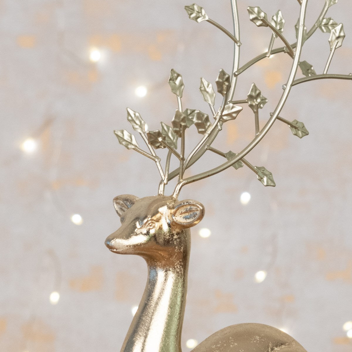 Metal Deer With Holly 27CM - Metal Deer With Holly 27CM Sterling Home 2