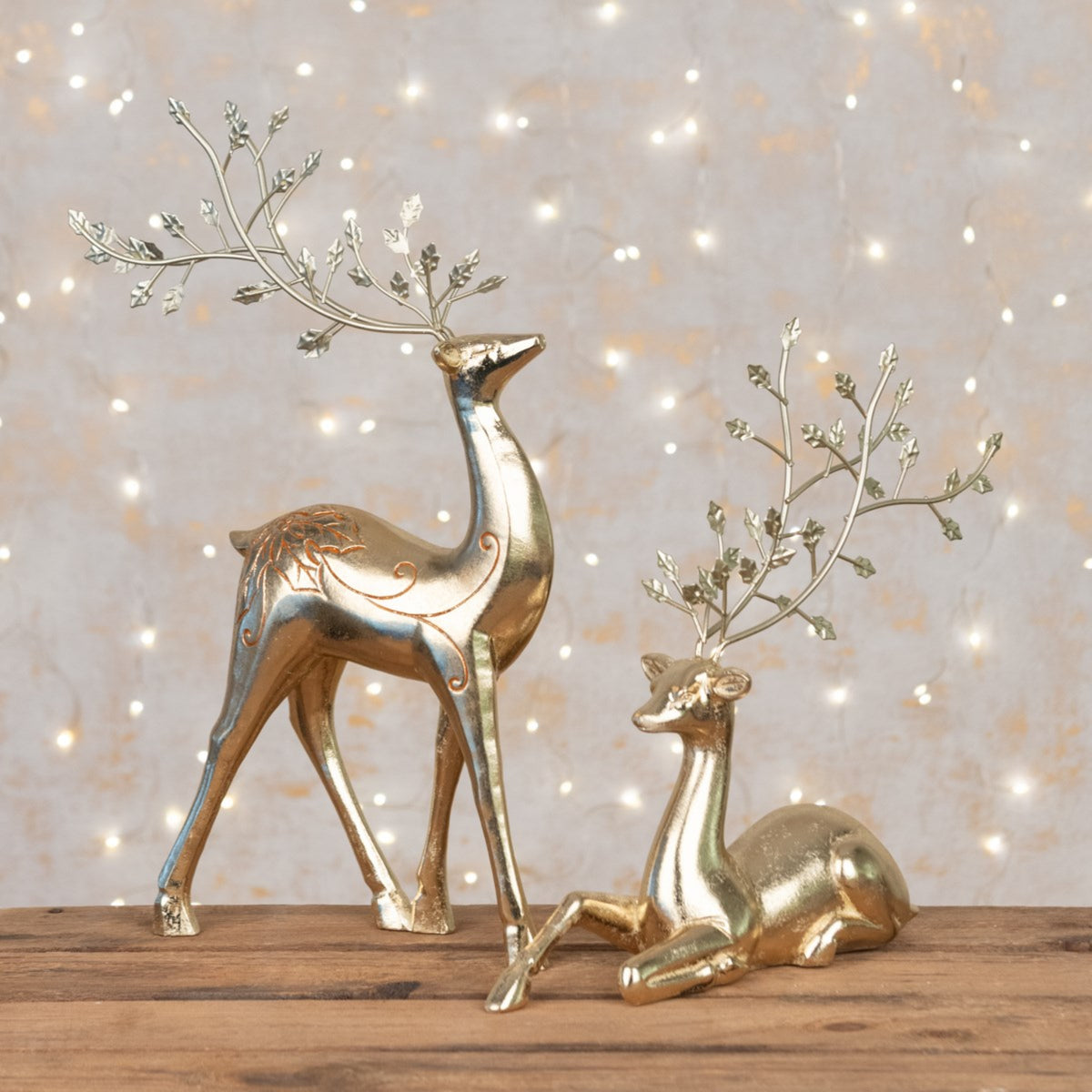 Metal Deer With Holly 32CM - Metal Deer With Holly 32CM Sterling Home 1