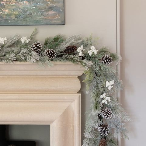 Snowy Castor Berry Garland 180CM - Snowy Castor Berry Garland 180CM Sterling Home 1