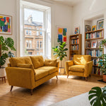 Zara 2 Seater Sofa - 2 Seater Sofa — Kensington Mustard / Light Feet, gallery image 1