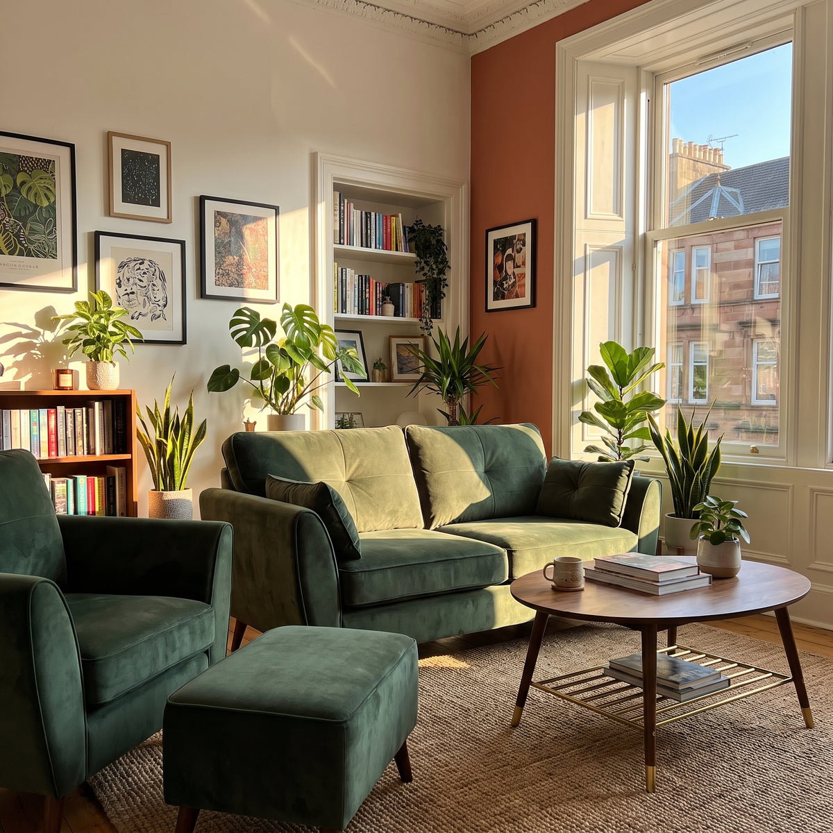 Zara 2 Seater Sofa - 2 Seater Sofa — Plush Emerald / Light Feet, gallery image 1