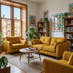 Zara 3 Seater Sofa - 3 Seater Sofa — Kensington Mustard / Light Feet, gallery image 1