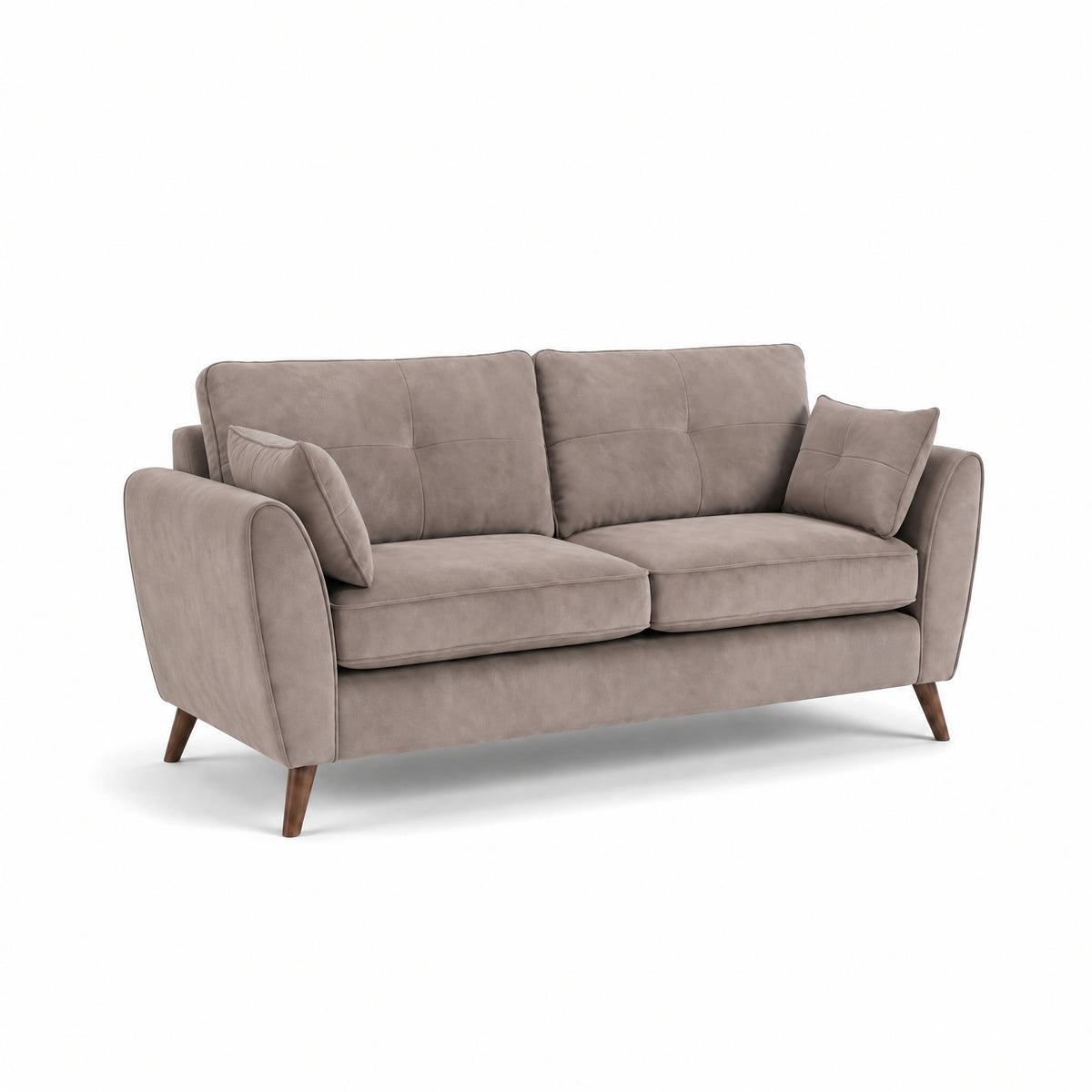 Zara 3 Seater Sofa - 3 Seater Sofa — Plush Pebble / Light Feet, gallery image 2