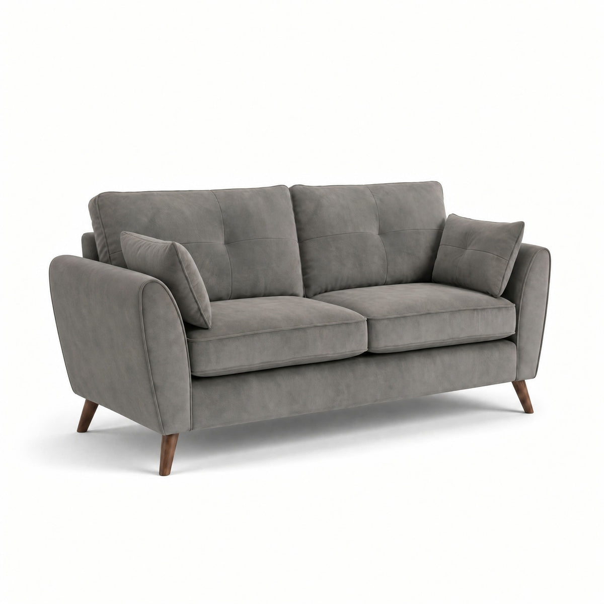 Zara 3 Seater Sofa - 3 Seater Sofa — Plush Silver / Light Feet, gallery image 2