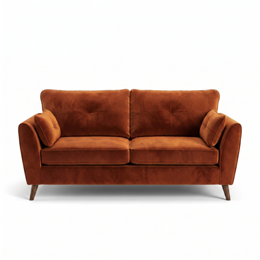 Zara 3 Seater Sofa - 3 Seater Sofa 3 Seater Sofas Sterling Home 2 Plush Marmalade