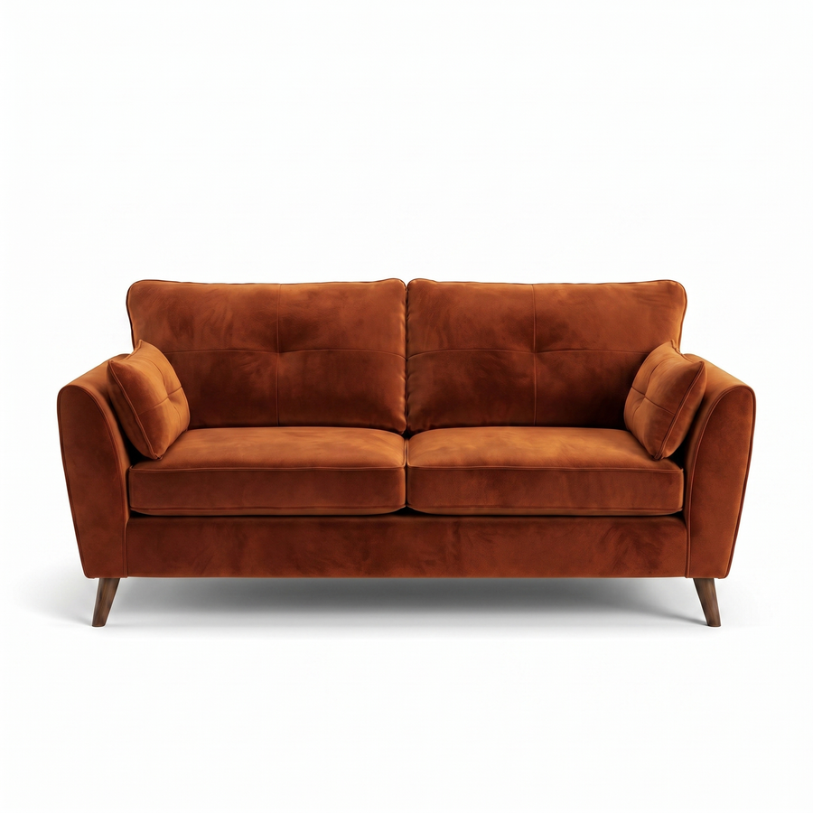 Zara 3 Seater Sofa - 3 Seater Sofa 3 Seater Sofas Sterling Home 2 Plush Marmalade