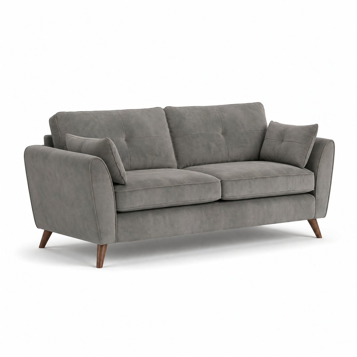Zara 4 Seater Sofa - 4 Seater Sofa — Plush Silver / Light Feet, gallery image 2