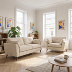 Zara 4 Seater Sofa - 4 Seater Sofa — Kensington Cream / Light Feet, gallery image 1