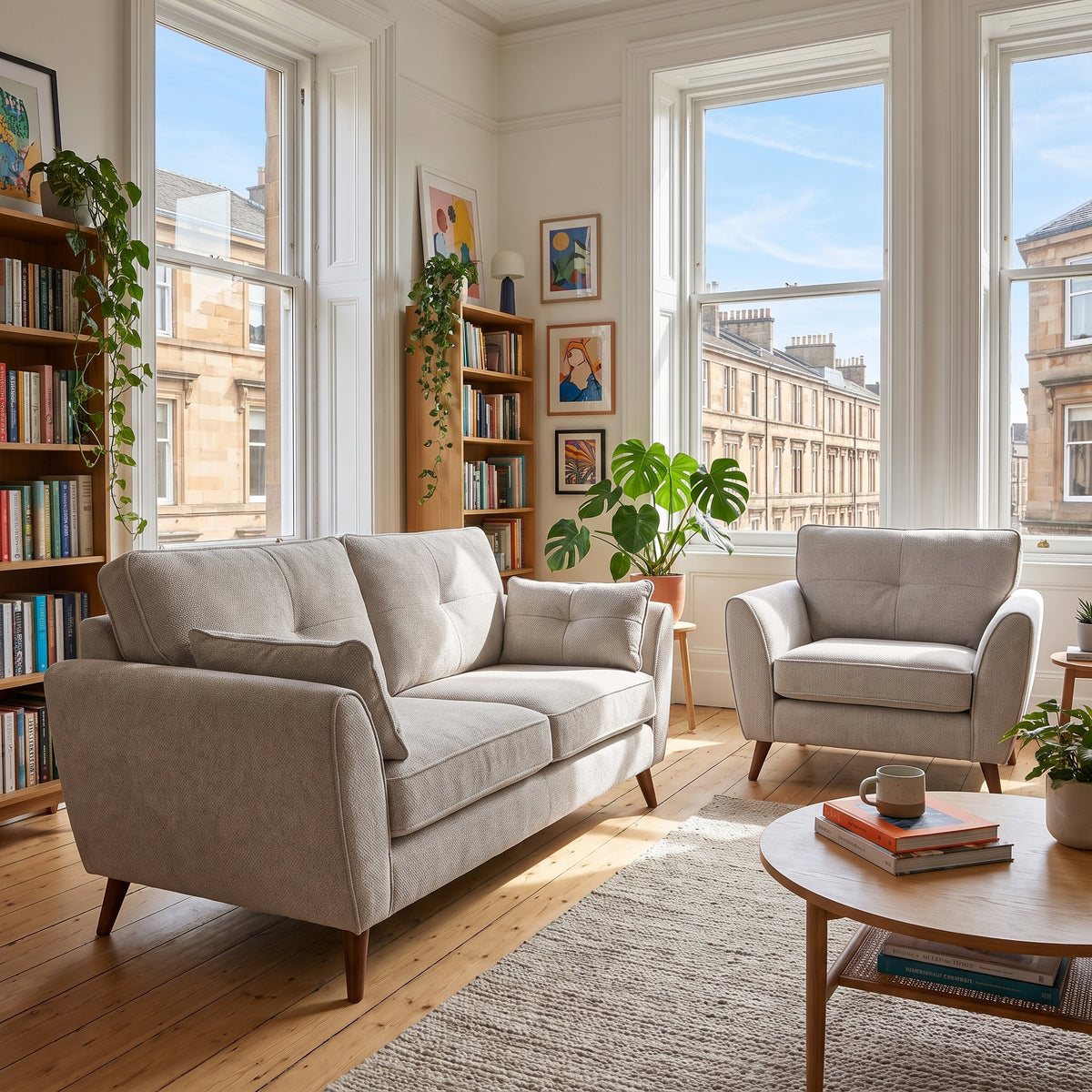Zara 4 Seater Sofa - 4 Seater Sofa — Kensington Mink / Light Feet, gallery image 1