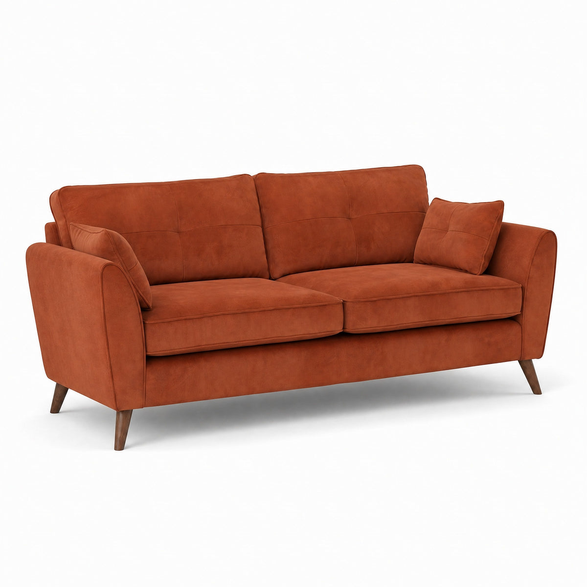 Zara 4 Seater Sofa - 4 Seater Sofa — Plush Marmalade / Light Feet, gallery image 1
