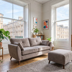 Zara 3 Seater Sofa - 3 Seater Sofa — Plush Pebble / Light Feet, gallery image 1