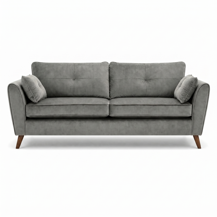 Zara 4 Seater Sofa - 4 Seater Sofa 4 Seater Sofas Sterling Home 2 Plush Silver