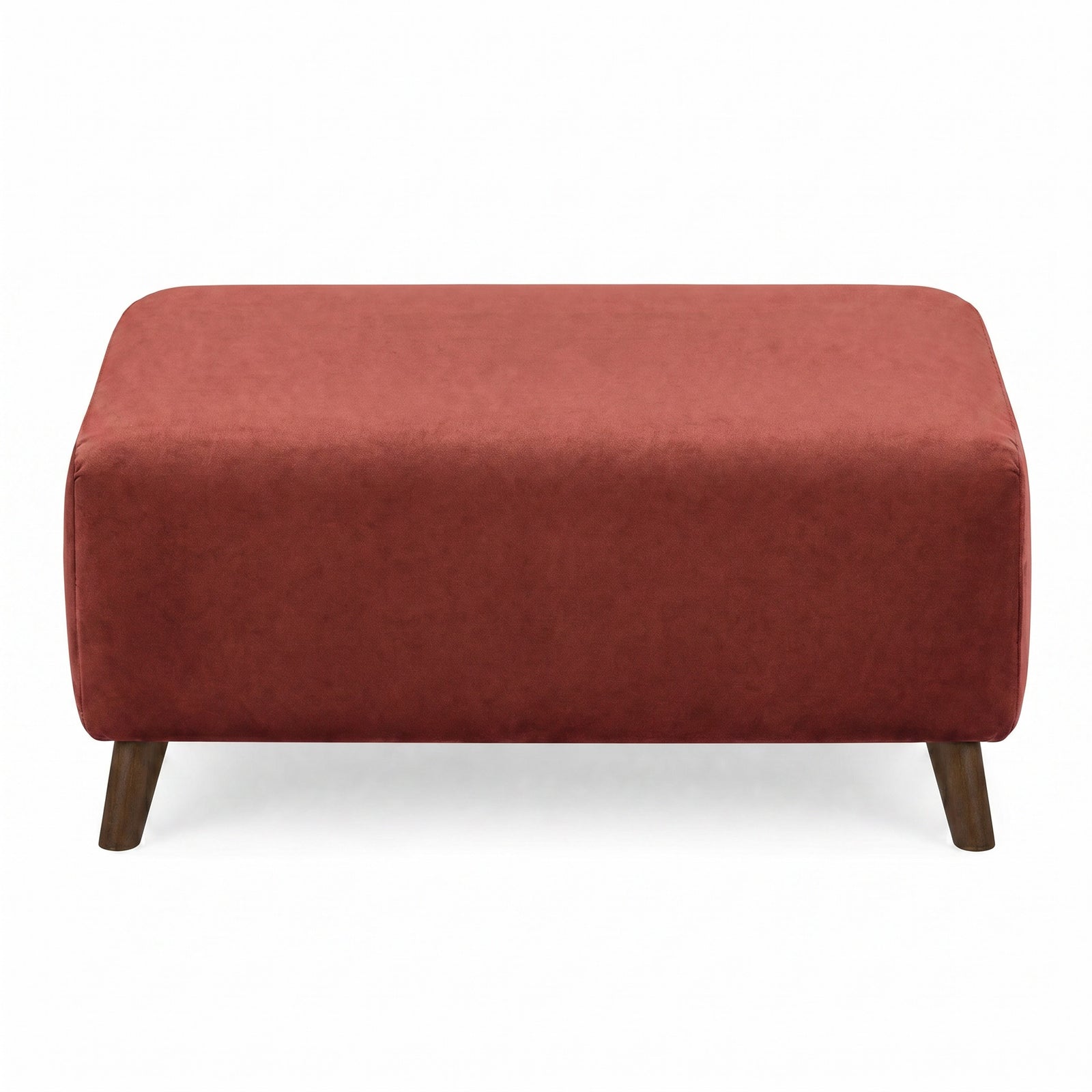 Zara Footstool - Footstool Footstools Sterling Home 7 Plush Oxblood Light Feet