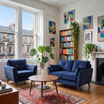 Zara 2 Seater Sofa - 2 Seater Sofa — Plush Navy / Light Feet, gallery image 1