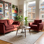 Zara 2 Seater Sofa - 2 Seater Sofa — Plush Oxblood / Light Feet, gallery image 1
