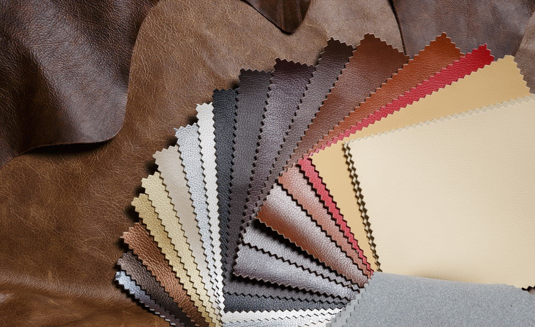 Fabric swatches showing various warm and cool toned colours.