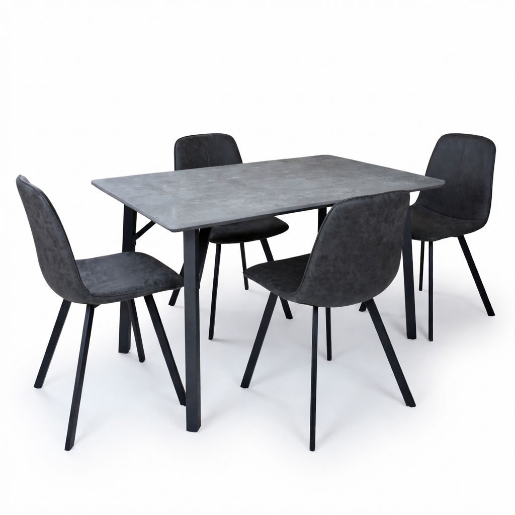 Akida Rectangular Dining Table & 4 Dining Chairs Set Dining Sets Sterling Home 1
