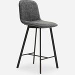 Akida Bar Stool - Bar Stool Faux Concrete / Black Powder Chairs Sterling Home 1