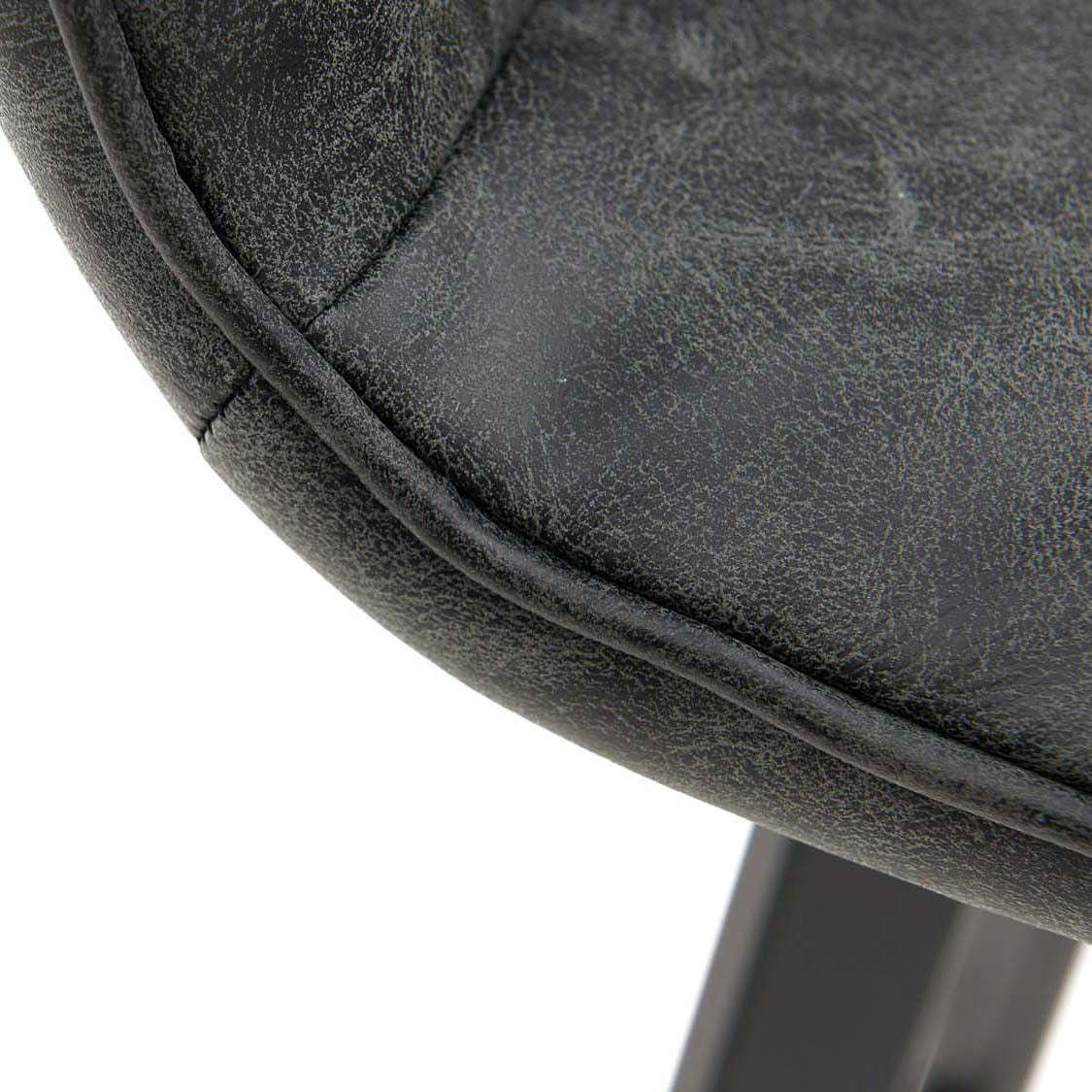 Akida Bar Stool - Bar Stool Faux Concrete / Black Powder Chairs Sterling Home 3