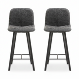Akida Pair of Faux Concrete Bar Stools