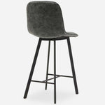 Akida Bar Stool - Bar Stool Faux Concrete / Black Powder Chairs Sterling Home 7