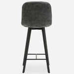 Akida Bar Stool - Bar Stool Faux Concrete / Black Powder Chairs Sterling Home 8