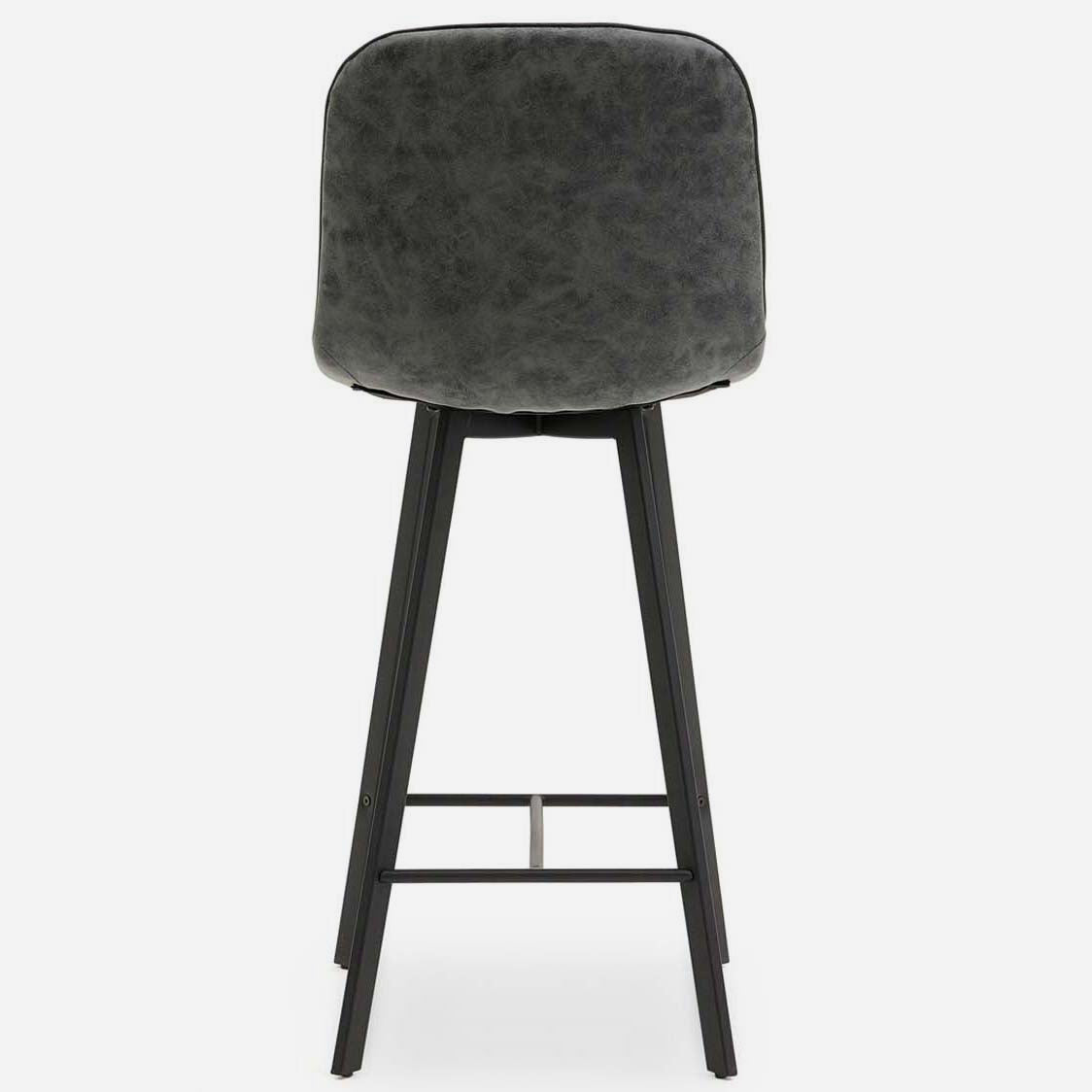 Akida Pair of Faux Concrete Bar Stools - Bar Stool - Pair Faux Concrete / Black Powder Sterling Home 6