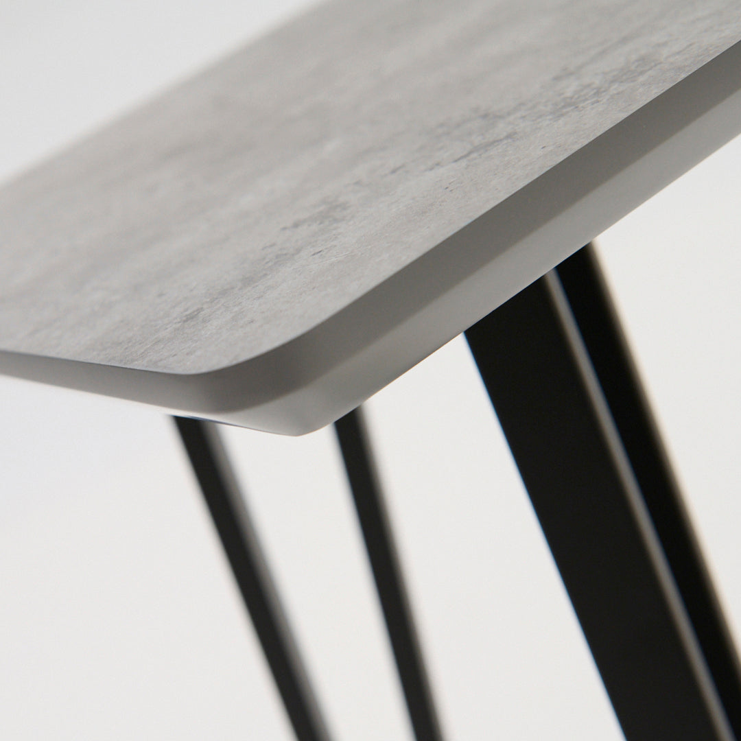 Akida Bar Table - Bar Table Faux Concrete / Black Powder Tables Sterling Home 3