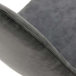 Akida Dining Chair - Dining Chair Grey Faux Leather / Black Powder Chairs Sterling Home 3