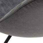 Akida Dining Chair - Dining Chair Grey Faux Leather / Black Powder Chairs Sterling Home 4