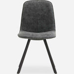 Akida Dining Chair - Dining Chair Grey Faux Leather / Black Powder Chairs Sterling Home 5