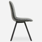 Akida Dining Chair - Dining Chair Grey Faux Leather / Black Powder Chairs Sterling Home 6
