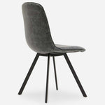 Akida Dining Chair - Dining Chair Grey Faux Leather / Black Powder Chairs Sterling Home 7