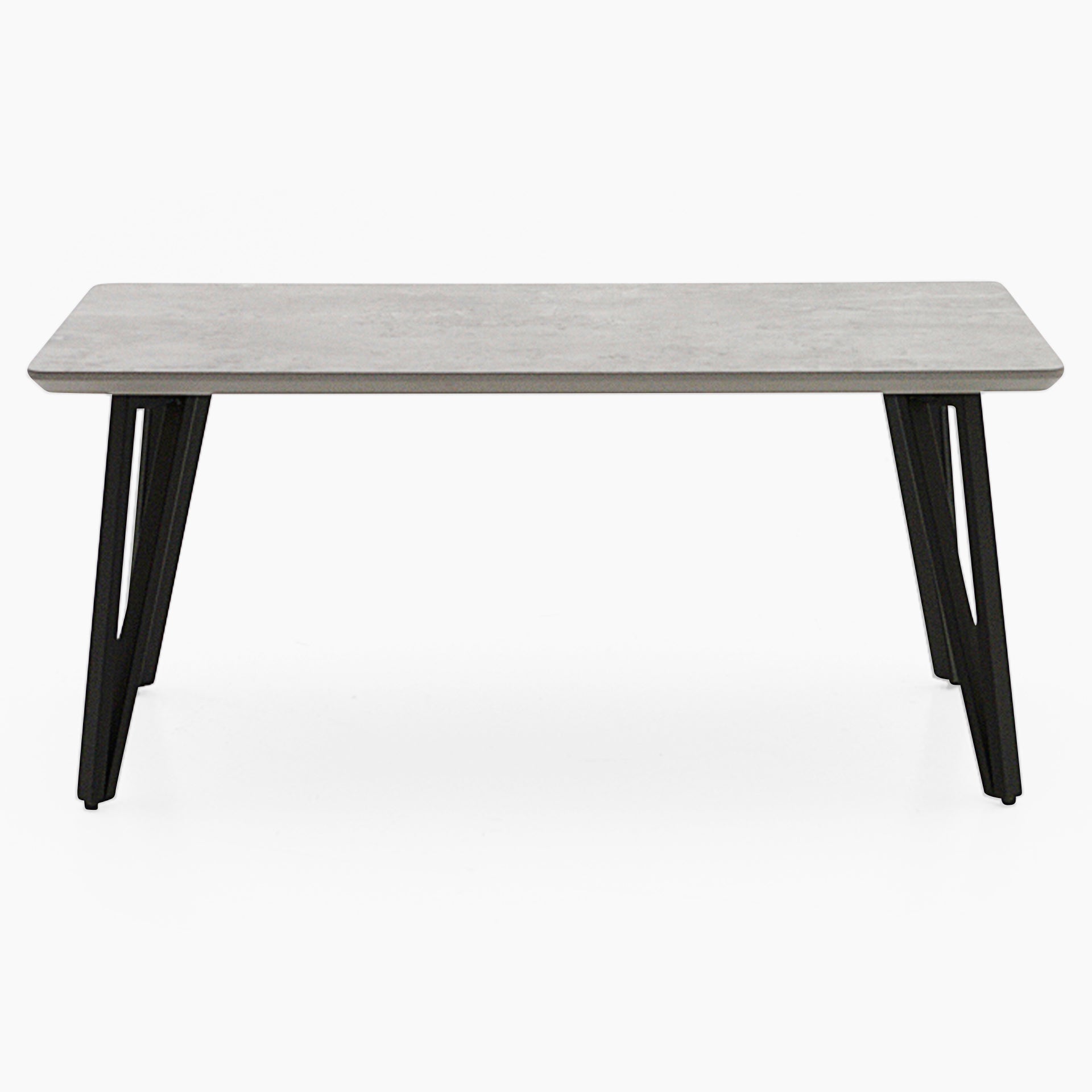 Akida Coffee Table - Coffee Table Faux Concrete / Black Powder Tables Sterling Home 1
