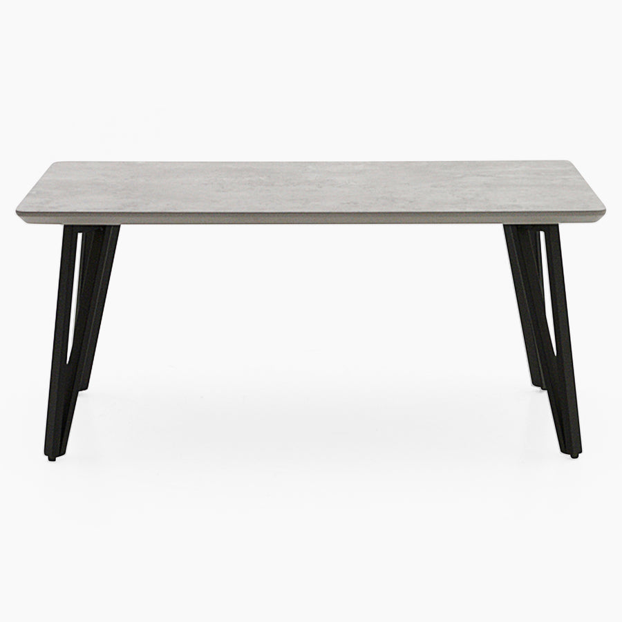 Akida Coffee Table - Coffee Table Faux Concrete / Black Powder Tables Sterling Home 1