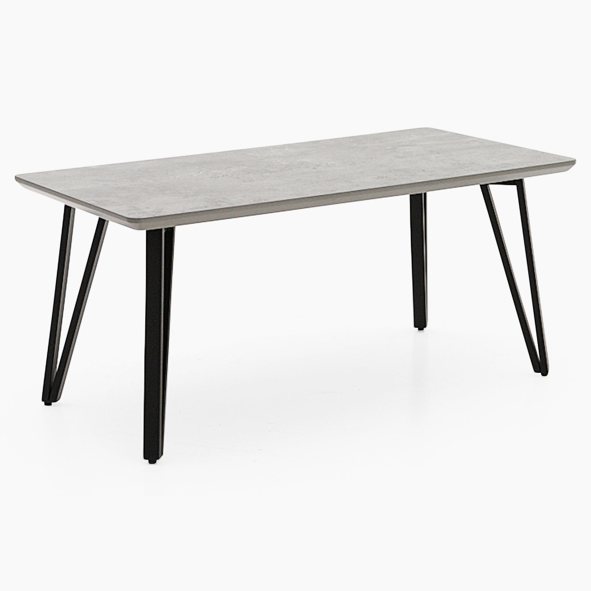 Akida Coffee Table - Coffee Table Faux Concrete / Black Powder Tables Sterling Home 2