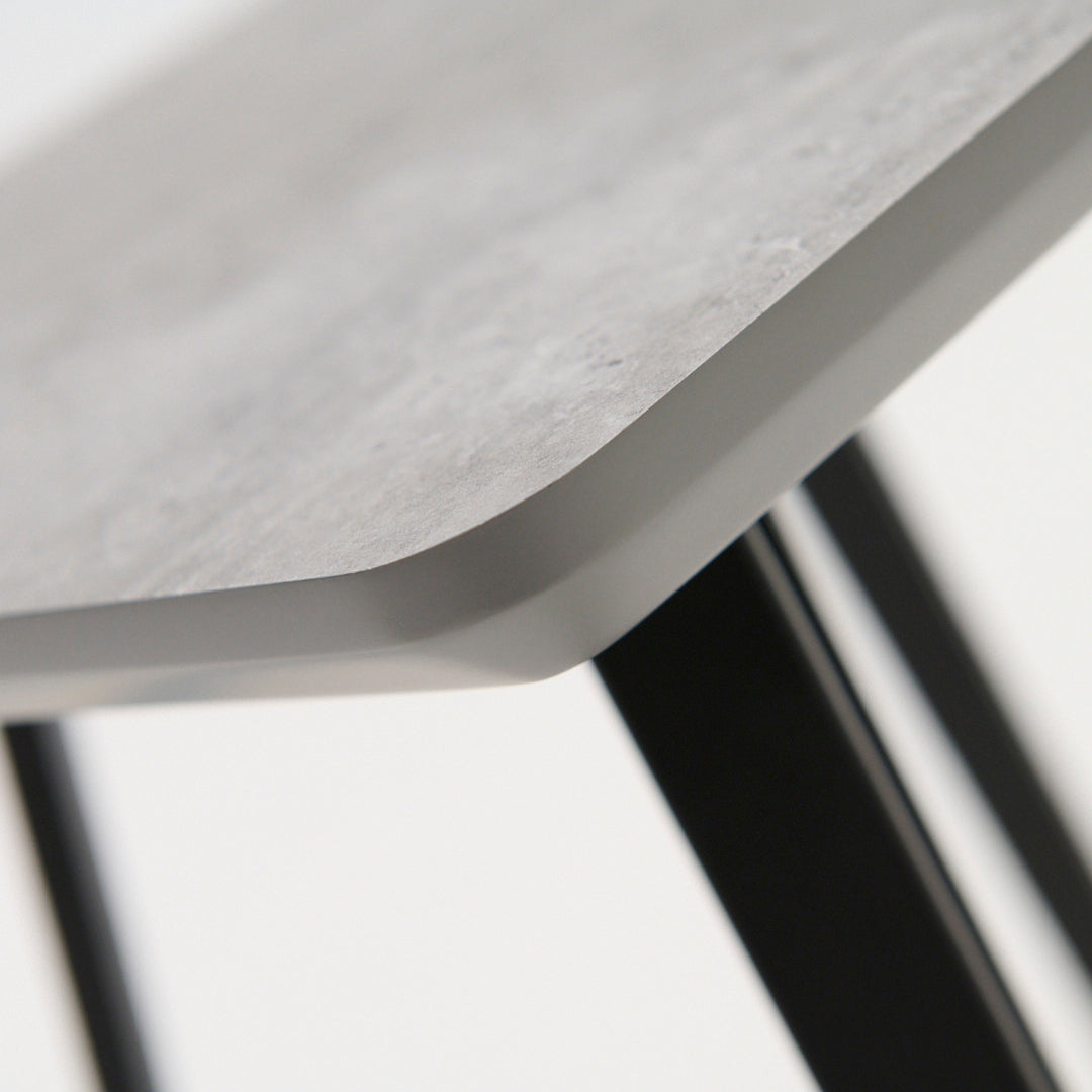 Akida Coffee Table - Coffee Table Faux Concrete / Black Powder Tables Sterling Home 4