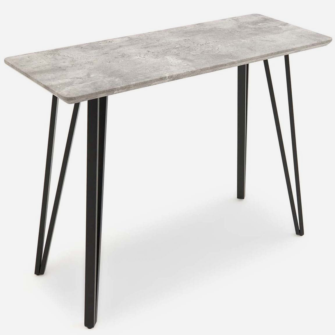 Akida Console Table - Console Table Faux Concrete / Black Powder Tables Sterling Home 5