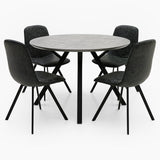 Akida Round Dining Table & 4 Chairs Set