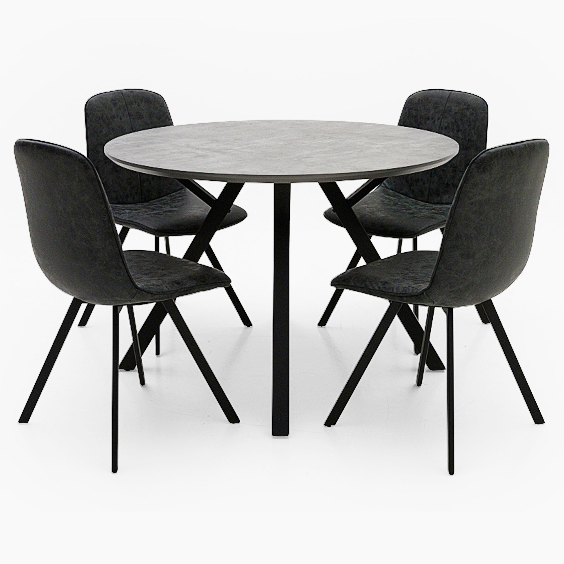 Akida Round Dining Table & 4 Chairs Set Tables Sterling Home 1