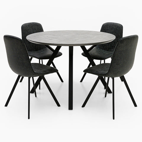 Akida Round Dining Table & 4 Chairs Set Tables Sterling Home 1