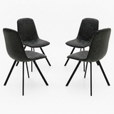 Akida Set of 4 Grey Faux Leather Dining Chairs