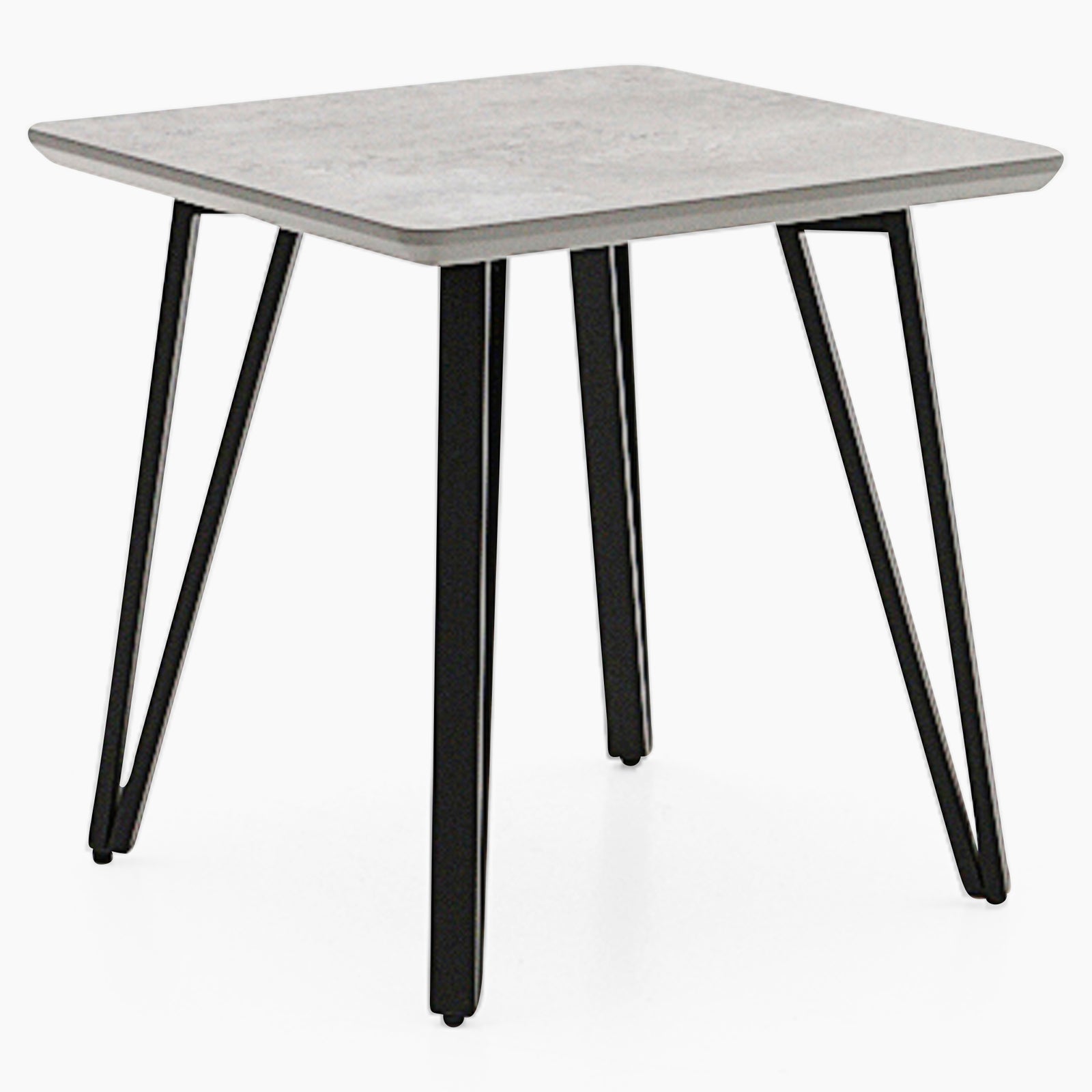 Akida Side Table - Lamp Table Faux Concrete / Black Powder Side Tables Sterling Home 2