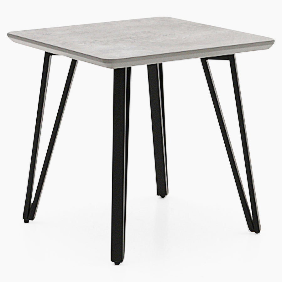 Akida Side Table - Lamp Table Faux Concrete / Black Powder Tables Sterling Home 2