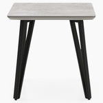 Akida Side Table - Lamp Table Faux Concrete / Black Powder Tables Sterling Home 1