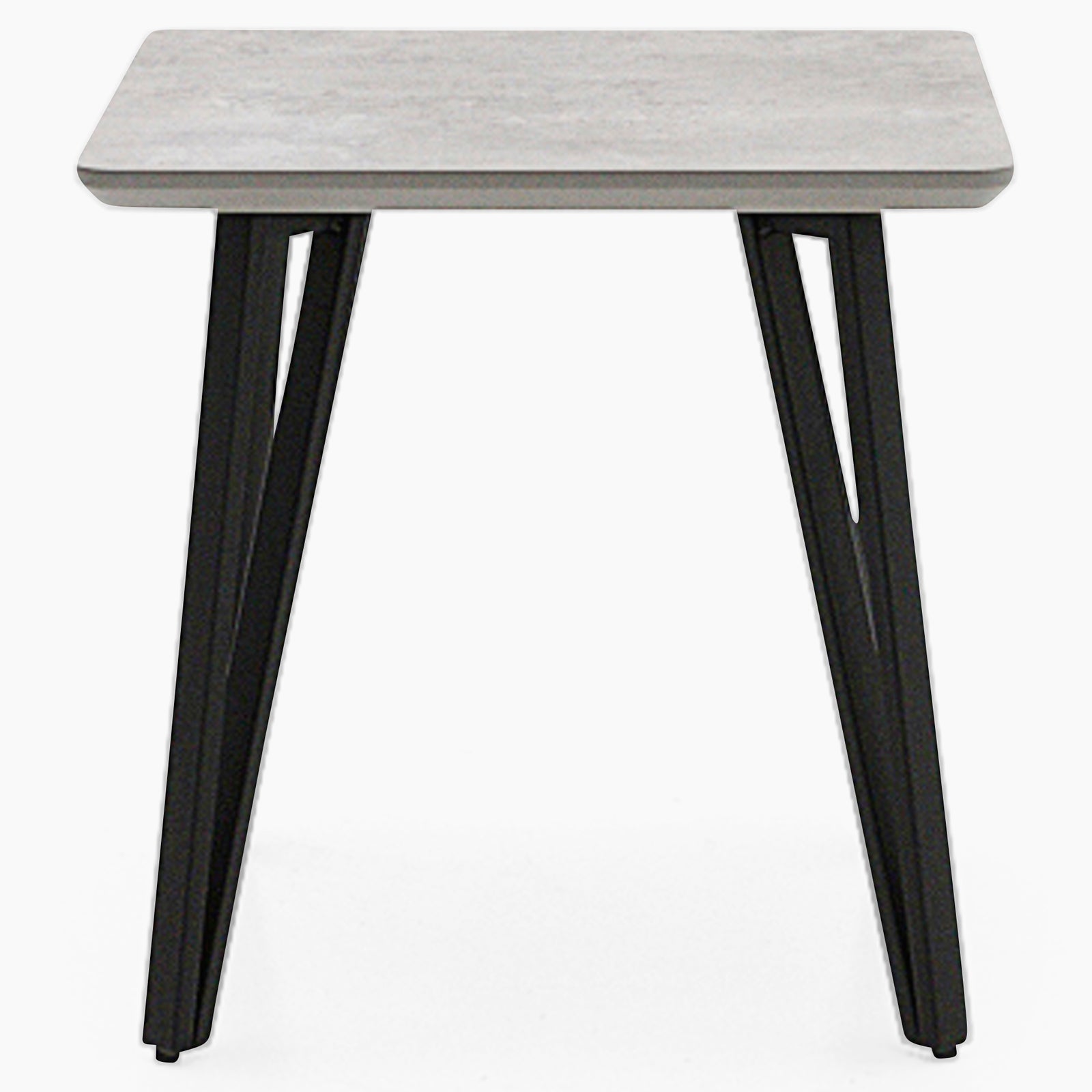 Akida Side Table - Lamp Table Faux Concrete / Black Powder Side Tables Sterling Home 1