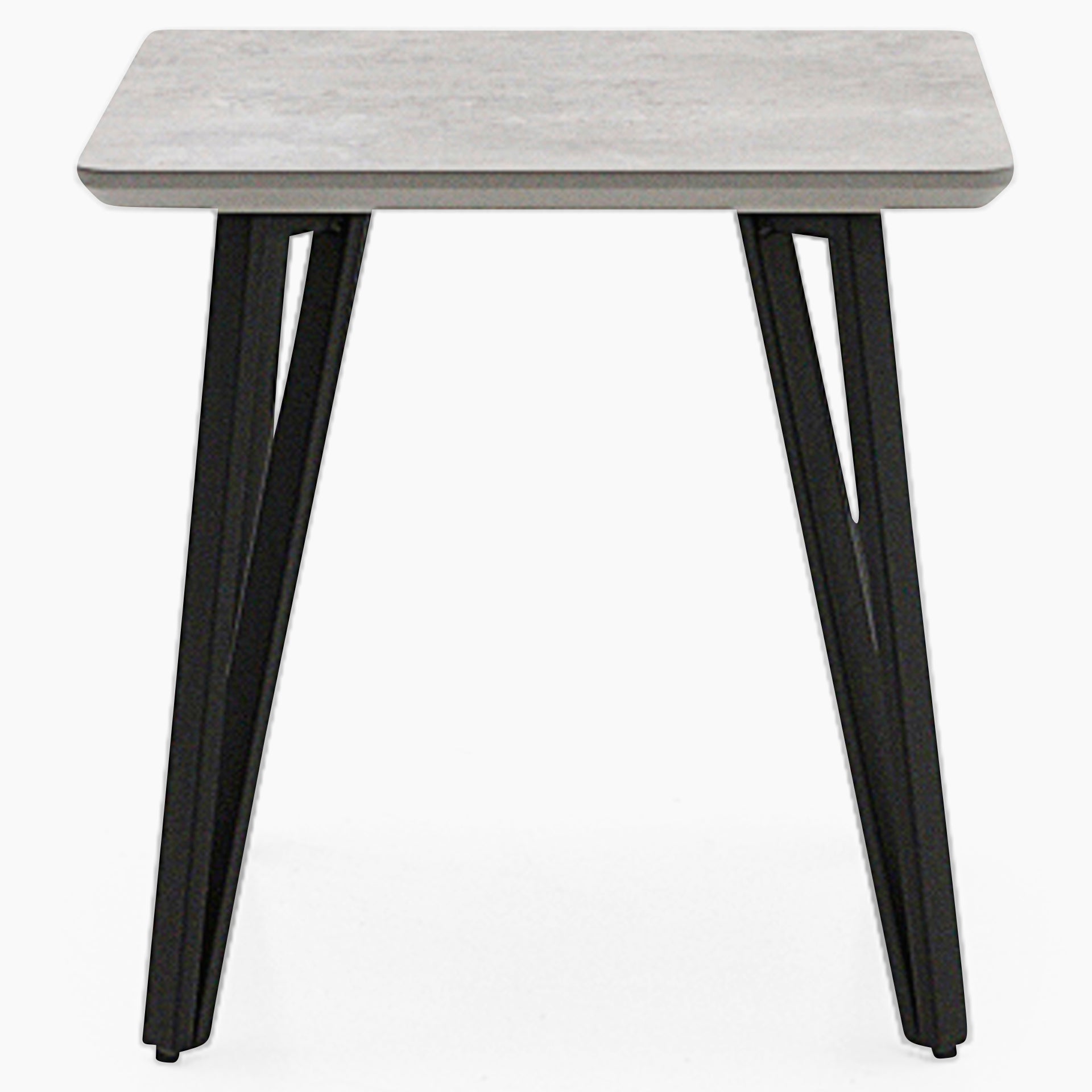 Akida Side Table - Lamp Table Faux Concrete / Black Powder Tables Sterling Home 1