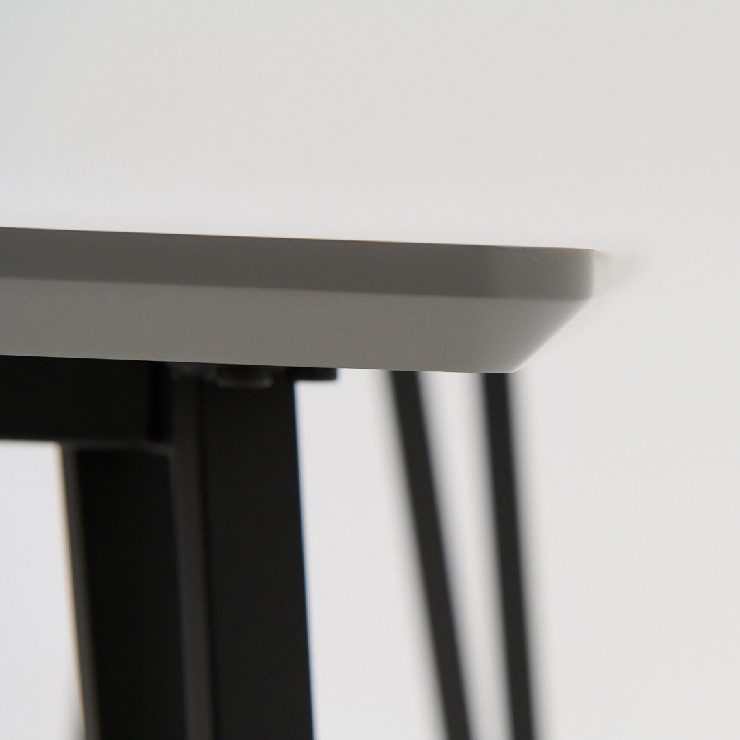 Akida Side Table - Lamp Table Faux Concrete / Black Powder Side Tables Sterling Home 3